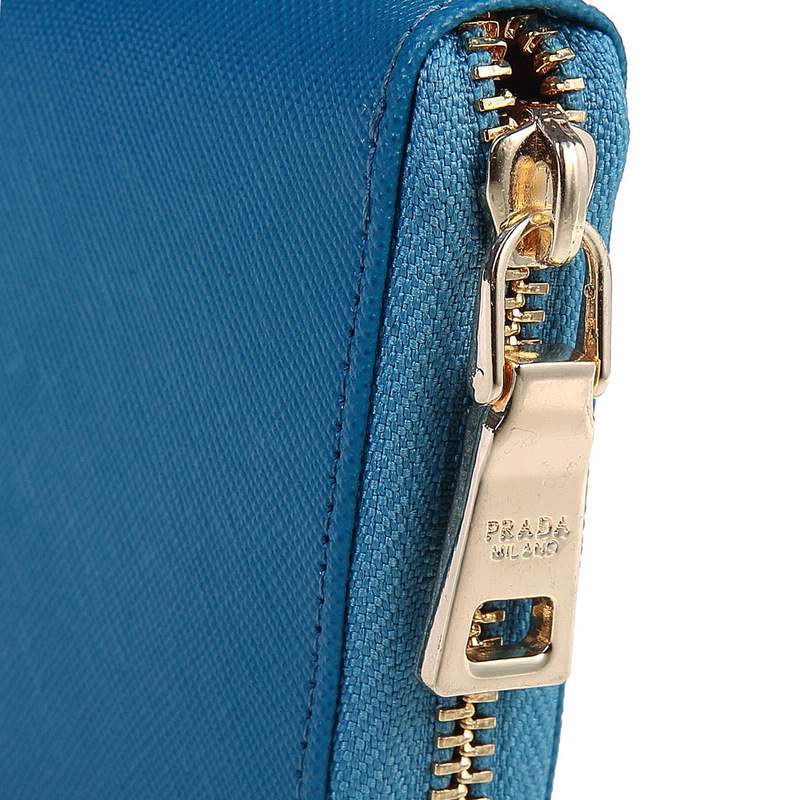 Knockoff Prada Real Leather Wallet 1136 dark blue